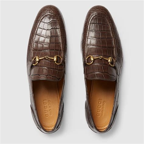 Gucci jordaan crocodile loafer